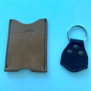 Saddleback leather card case and keychain tobacco and DCB